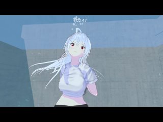 white hair girl breath hold training drowning